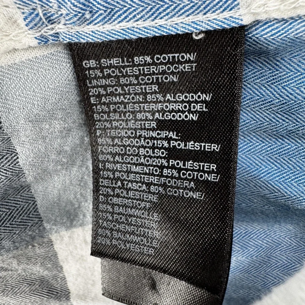 North Face Shirt‎ Mens Medium Blue Gray Plaid Short Sleeve Button Up Outdoor